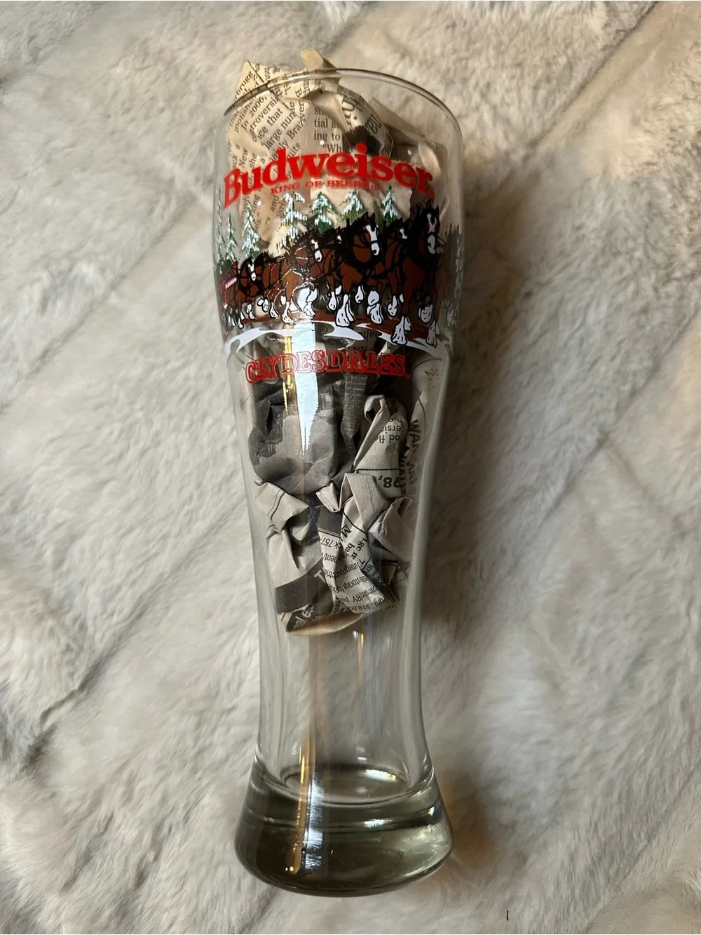 Budweiser Clydesdales Tall Pilsner Glass